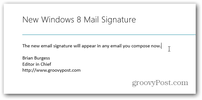Zmień domyślny podpis w poczcie systemu Windows 8