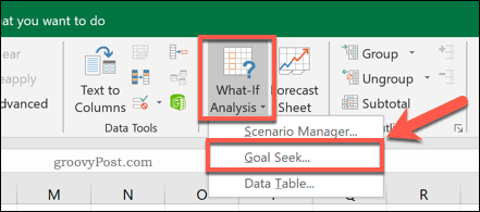 Przycisk opcji Szukaj celu Excel