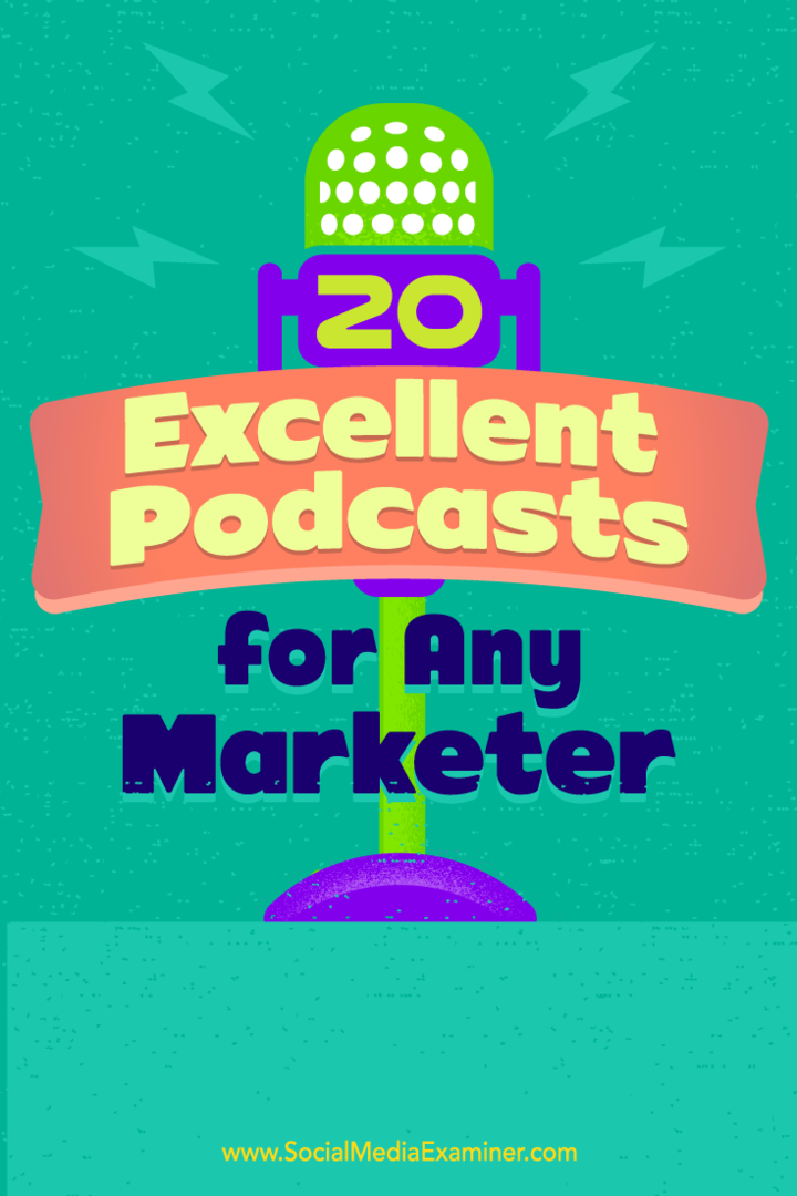 20 doskonałych podcastów dla każdego marketera autorstwa Raya Edwardsa w Social Media Examiner.