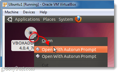 autorun vboxadditions dysk w Ubuntu virtualbox