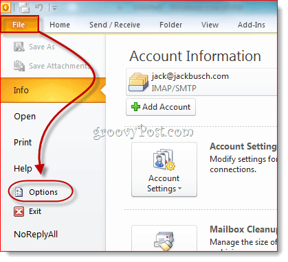 Odsłoń kartę programisty w programie Outlook 2010
