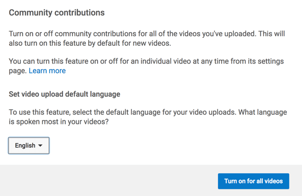Włącz funkcję, która umożliwia społeczności YouTube tłumaczenie napisów za Ciebie.