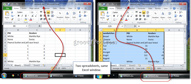 dwa arkusze kalkulacyjne Excela to samo okno