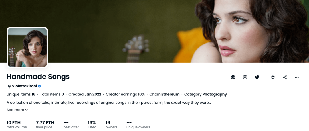 Muzyka i NFT: strategia premiery Violetty Zironi: egzaminator mediów społecznościowych