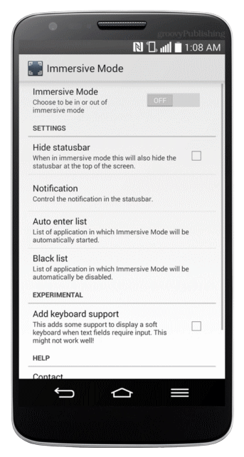tryb immersyjny aplikacja google grać android nexus na ekranie przyciski ekranowe klawisze klawisze nawigacyjne klawisze nawigacyjne klawisze nawigacyjne ukryj gry android mobilny KitKat Kit Kat aplikacja