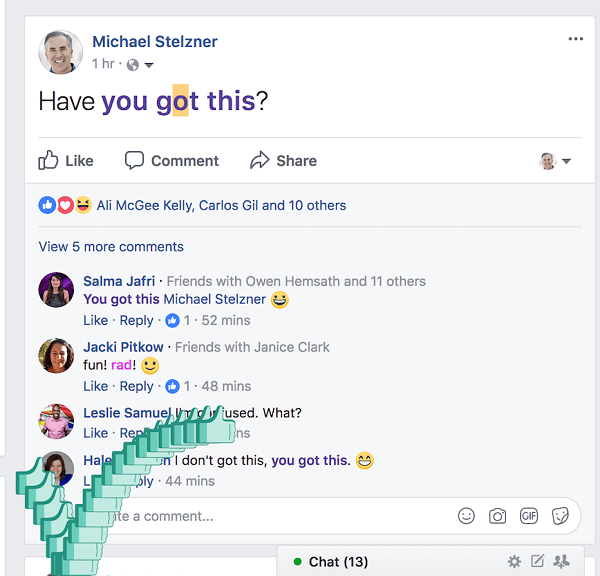 Facebook dodał nowy interaktywny efekt You Got This dla postów i komentarzy.