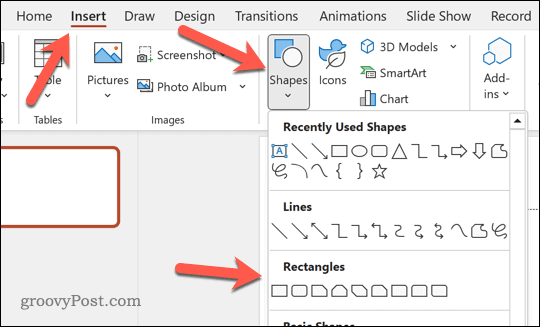 Wstaw kształt do programu PowerPoint