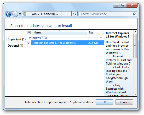 Aktualizacja systemu Windows IE 11