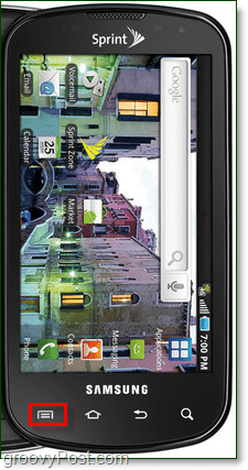 Samsung Galaxy Epic 4g przycisk menu Androida