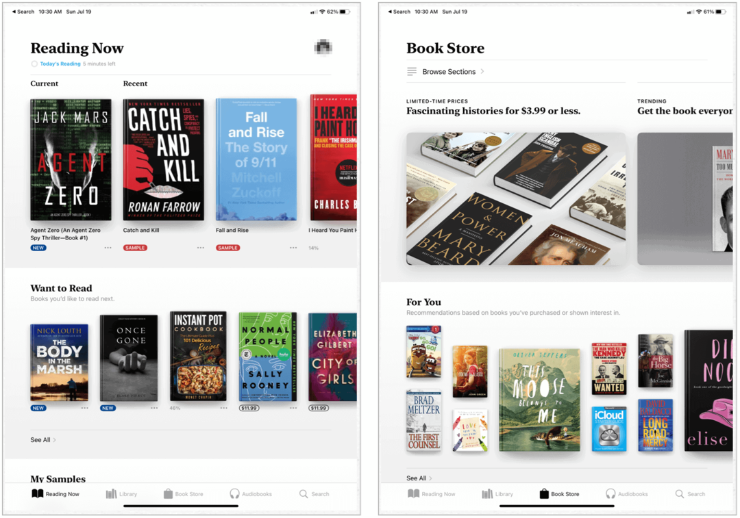 Apple Books na iPadzie
