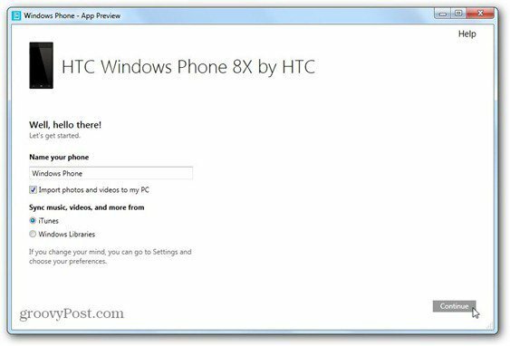 Windows Phone 8 aplikacja Windows Phone na pulpicie nazwa pierwszego ekranu telefon decyduje, co zsynchronizować