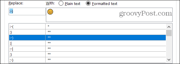Sformatowane zamiany tekstu w programie Word w systemie Windows