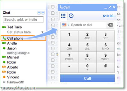 dzwoń na telefony z Google Voice Gmail
