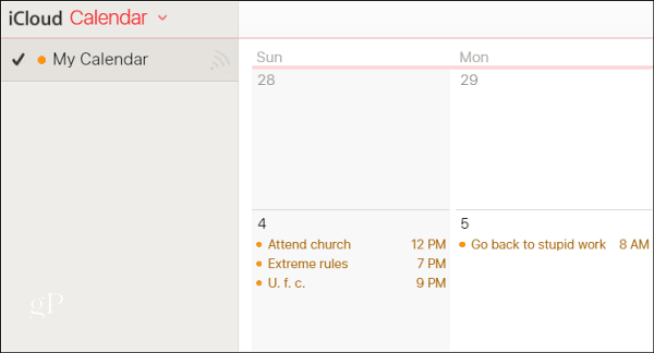 Kalendarz iCloud