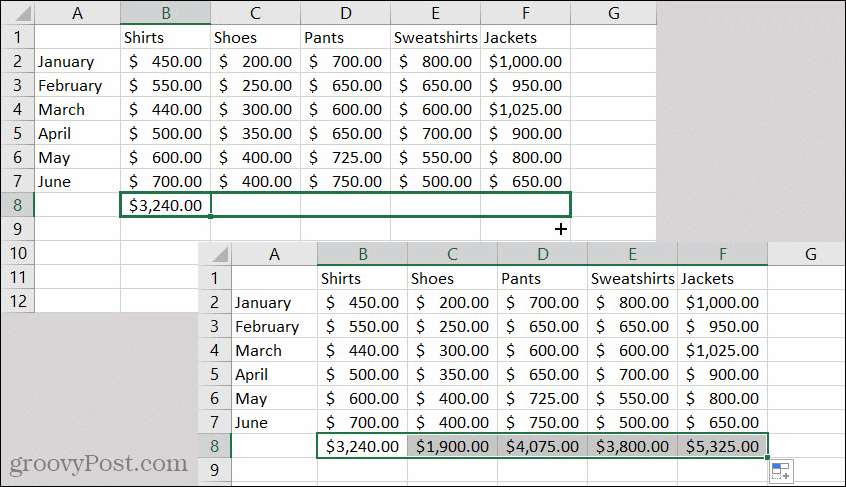 Formuła automatycznego wypełniania programu Excel