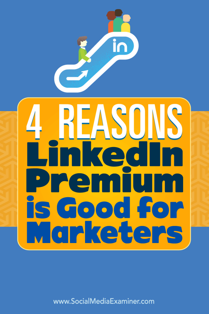Wskazówki dotyczące czterech sposobów ulepszenia marketingu dzięki LinkedIn Premium.