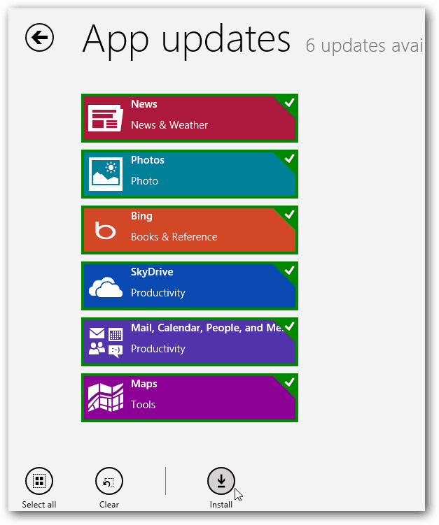 Aktualizacje aplikacji Windows 8