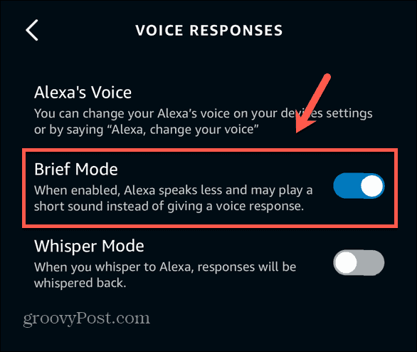 Włącz krótki tryb aplikacji Alexa