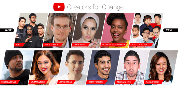 YouTube przedstawia nowych ambasadorów i zasoby Creators for Change.