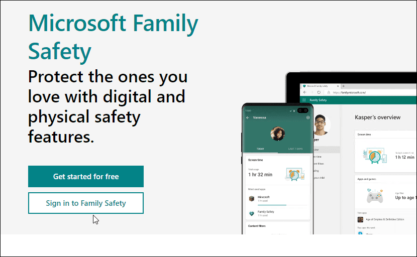 Bezpieczeństwo rodzinne firmy Microsoft