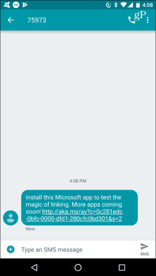 wiadomość SMS na Androida