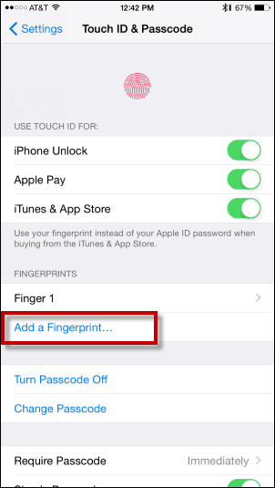 Stuknij Dodaj odcisk palca - Dodaj odcisk palca do Touch ID