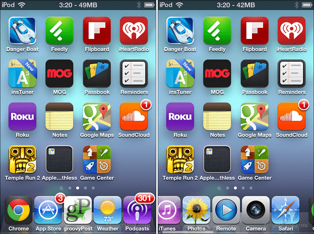 Pięć ikon iOS Dock