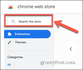 Wyszukiwarka sklepu Chrome