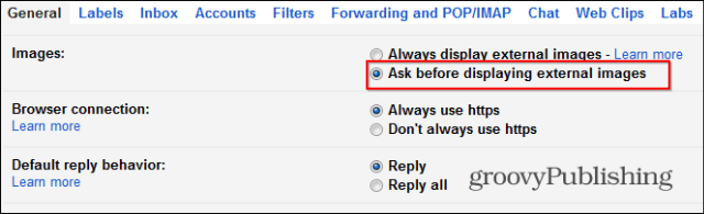 Jak wyłączyć automatyczne ładowanie obrazu Gmaila