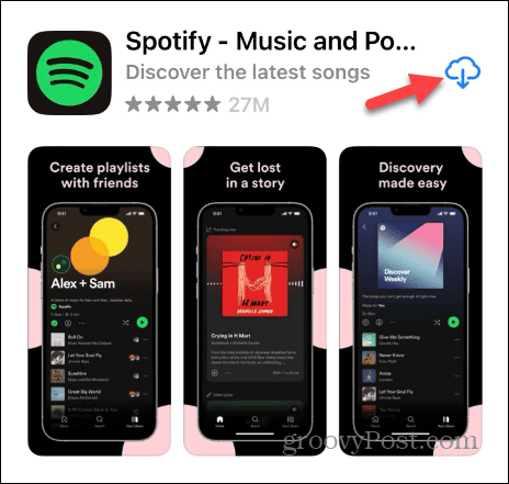 zainstaluj ponownie Spotify na iPhone'ie