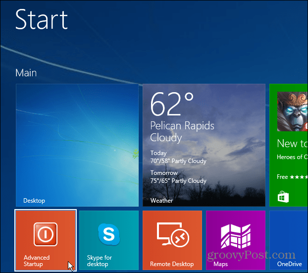 Uzyskaj łatwy dostęp do Windows 8.1 Advanced Startup