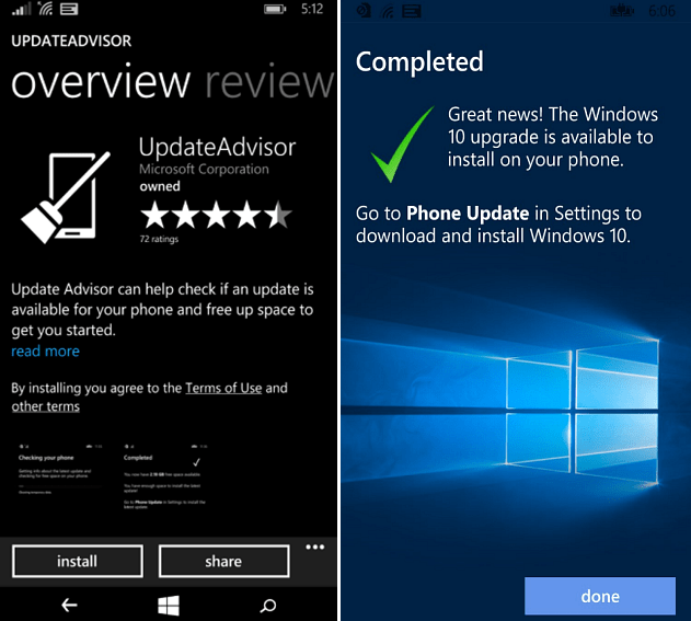 aktualizuj i aktualizuj aplikacje doradcze Windows Phone