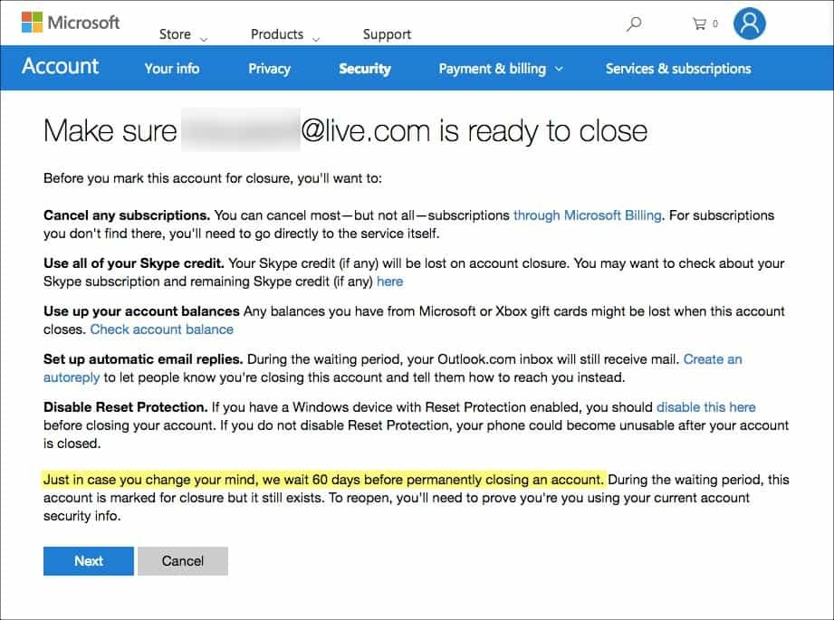 Jak trwale usunąć swoje konto Hotmail, Windows Live i Outlook