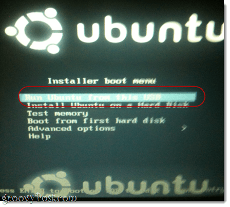 uruchom Ubuntu z tego USB