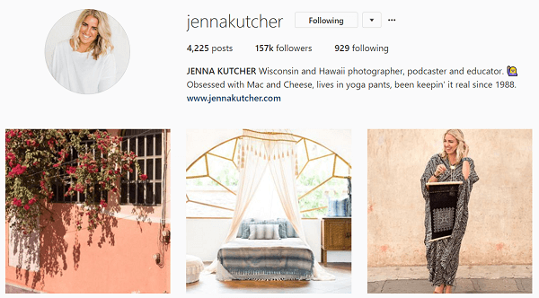 Jenna myśli o swoim kanale na Instagramie jak o czasopiśmie.