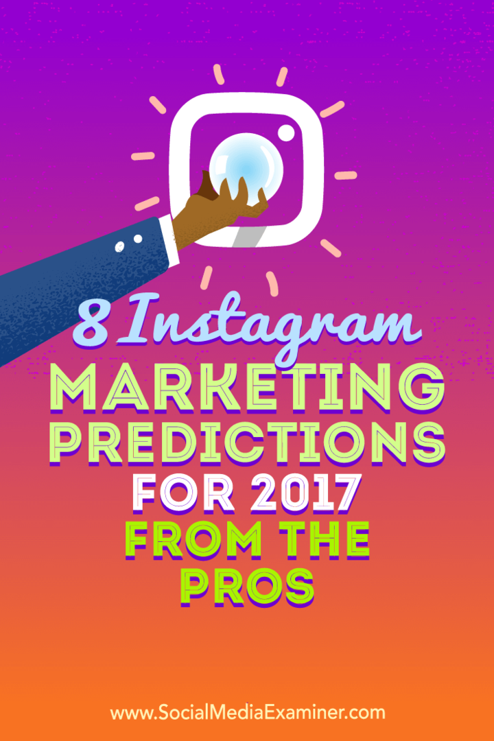 8 Prognozy marketingowe na Instagramie na 2017 rok od profesjonalistów: Social Media Examiner
