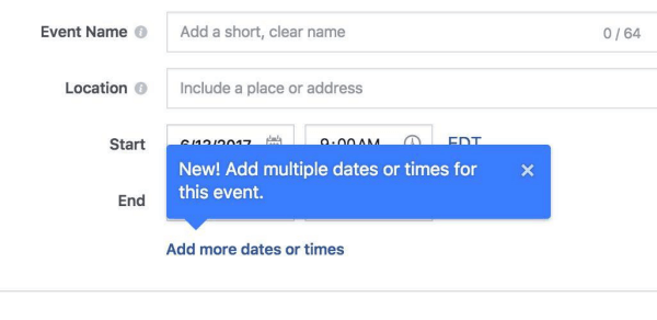Facebook pozwala teraz organizatorom dodawać wiele razy i dat do wydarzeń na Facebooku.