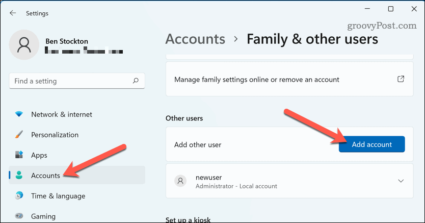 Dodaj nowe konto w systemie Windows 11