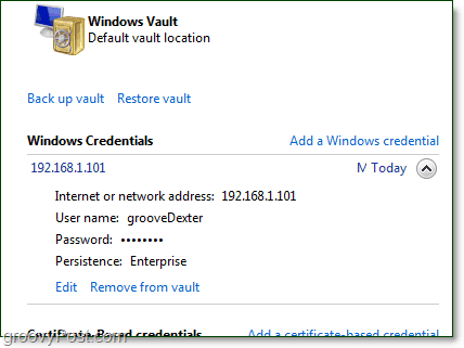 przechowywane poświadczenia można edytować w skarbcu systemu Windows 7