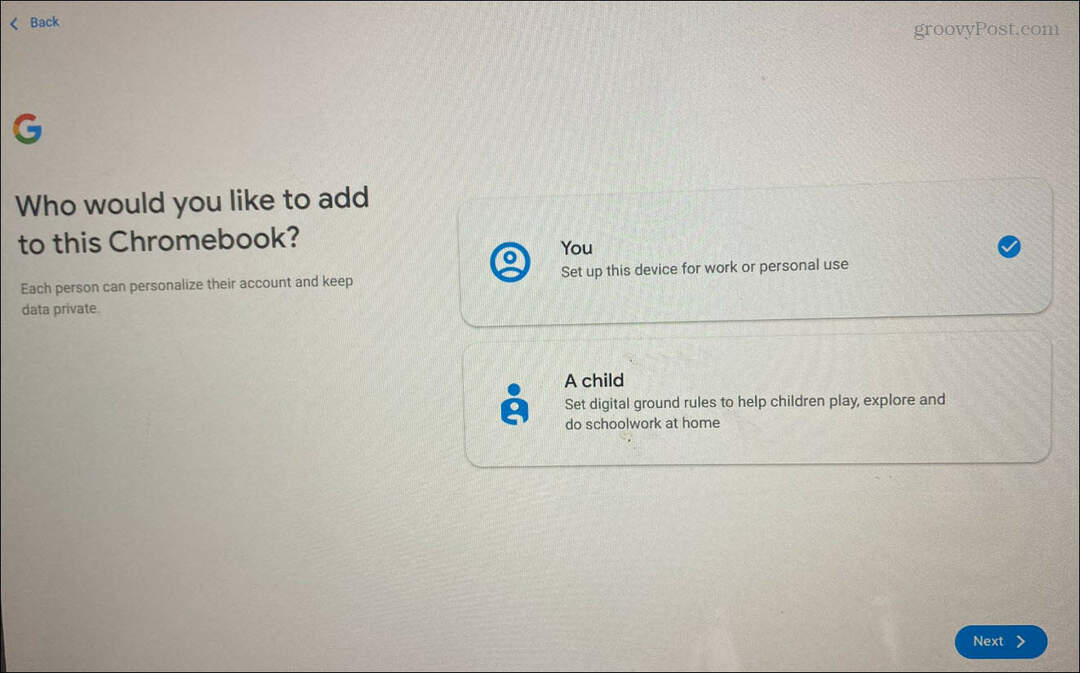 Dodaj użytkownika na Chromebooku