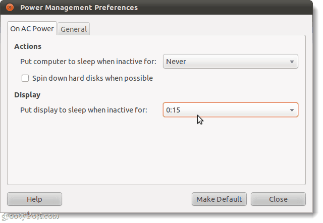 Przełącz wyświetlacz w tryb uśpienia, zarządzanie energią Ubuntu