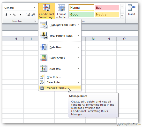 zarządzać zasadami programu Excel 2007 lub 2010