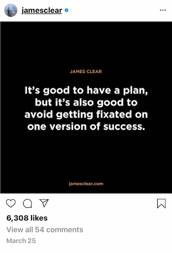 przykład postu biznesowego na Instagramie z cytatem