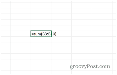 komórka formuły programu Excel