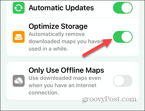 zoptymalizuj przechowywanie map offline