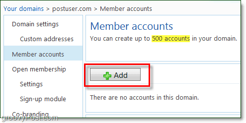 dodaj konta członków do wiadomości e-mail w domenie Windows na żywo