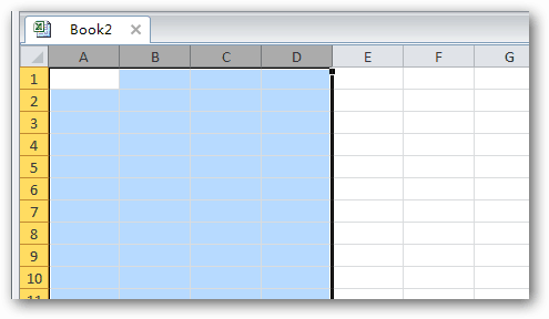 Wybrane komórki arkusza kalkulacyjnego Microsoft Excel