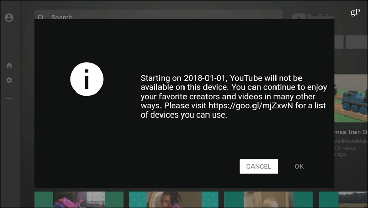 YouTube nie jest już dostępny Fire TV