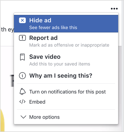 Ukryj reklamę na Facebooku.