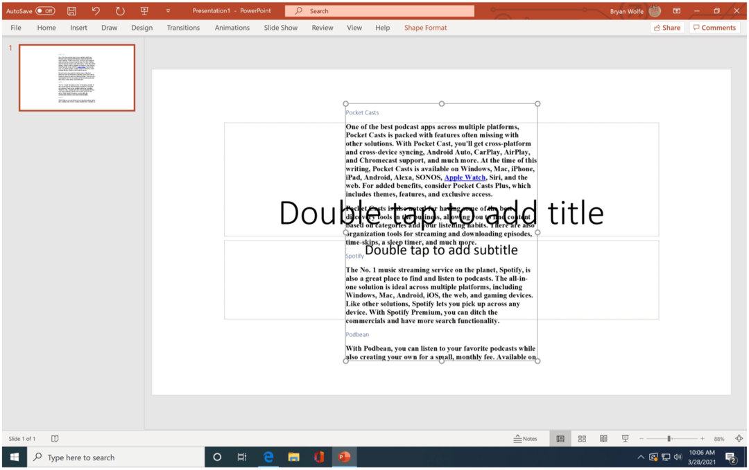 Przykład importu do programu Microsoft PowerPoint